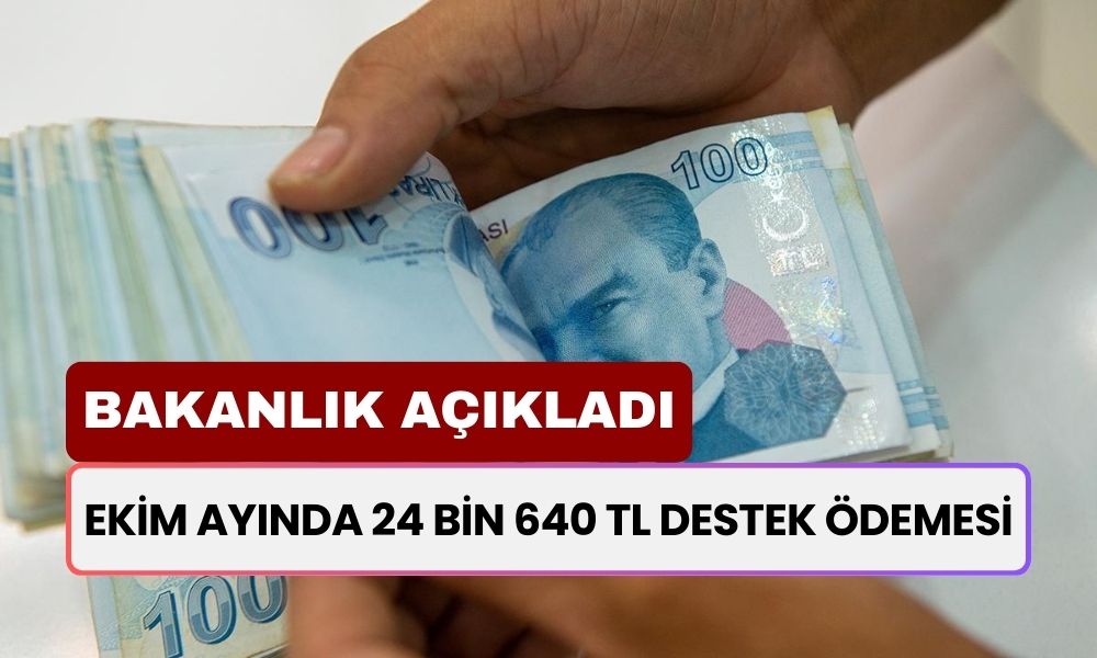 Ekim Ayında 24 Bin 640 TL Destek Ödemesi: Bakanlık Ödeme Detaylarını Açıkladı