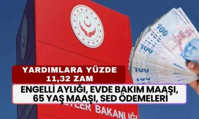 Bakanlıktan Para Yardımına Yüzde 11,32 Zam! Engelli Aylığı, Evde Bakım Maaşı, 65 Yaş Maaşı, SED Ödemeleri