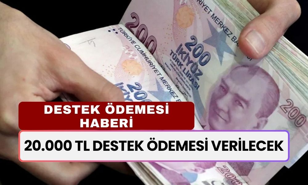 20.000 TL Destek Ödemesi Verilecek! Son Dakika Sevindiren Açıklama Geldi