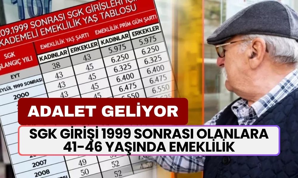 SGK Girişi 1999 Sonrası Olanlar İçin Büyük Müjde! 41-46 Yaşında EYT'ye Gerek Kalmadan Emekli Olun