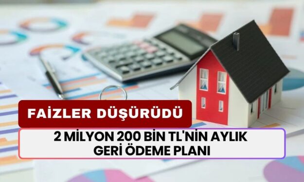 Faizler Düşürüdü! Ziraat Bankası Konut Kredisi 2 Milyon 200 Bin TL'nin Aylık Geri Ödeme Planı