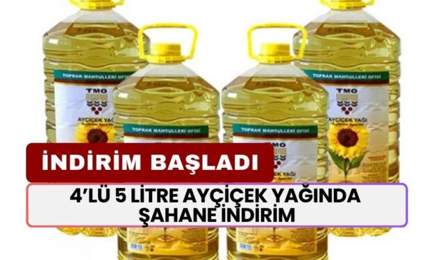 4’lü 5 Litre Ayçiçek Yağı Fiyatını Gören Kapıyor! Ayçiçek Yağında Şahane İndirim